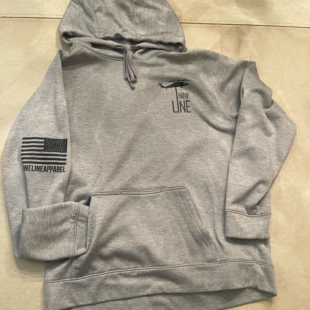 Nine Line Gray Logo koozie Hoodie